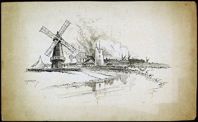 Wellington Windmill, Barking, Greater London by Charles George Harper