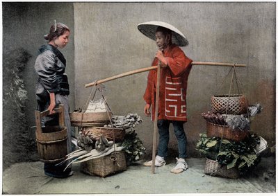Vegetable Merchant in Japan, c1890 by Charles Gillot