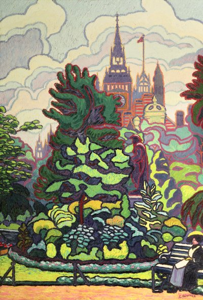 Gardens Along Victoria Embankment by Charles Ginner