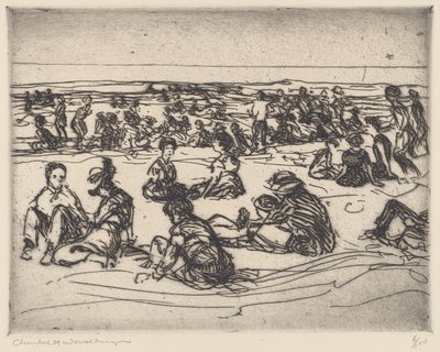 On the Beach by Charles H. Woodbury