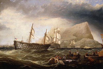 Shipping off Gibraltar by Charles Henry Miller