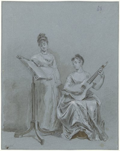 Two Ladies Making Music by Charles Howard Hodges