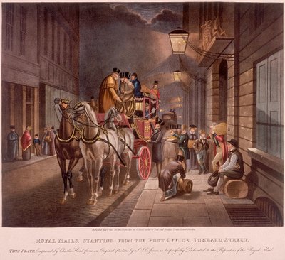 General Post Office, Lombard Street, London, 1827 by Charles Hunt