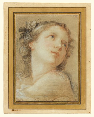 Head of a Bacchante by Charles Joseph Natoire
