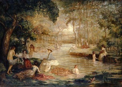 Bathers: Women Bathers by a River by Charles Julian Tharp