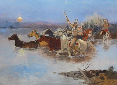 Crossing the River by Charles Marion Russell