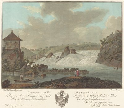 Falls of Schaffhausen by Charles Melchior Descourtis after Friedrich Rosenberg after Johann Heinrich Troll