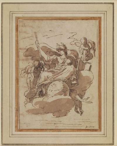 Allegorical Female Figure, Sitting on Clouds by Charles Mellin