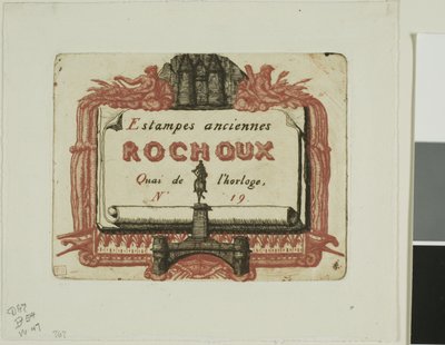 Address-Card of the Printseller, Rochoux by Charles Meryon