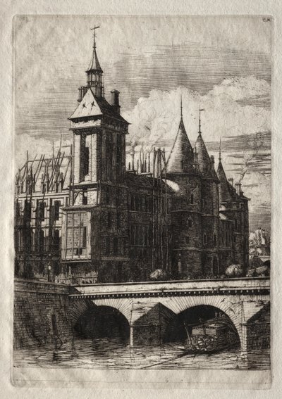 Etchings of Paris: The Clock Tower by Charles Meryon