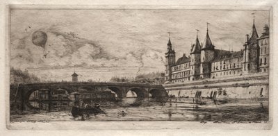 Etchings of Paris: The Exchange Bridge, 1854 by Charles Meryon