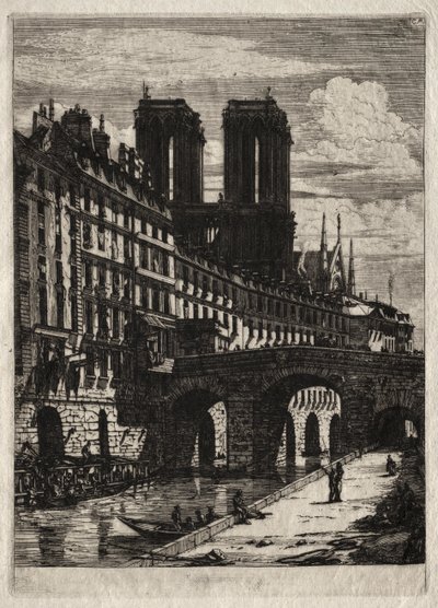 Etchings of Paris: The Little Bridge by Charles Meryon