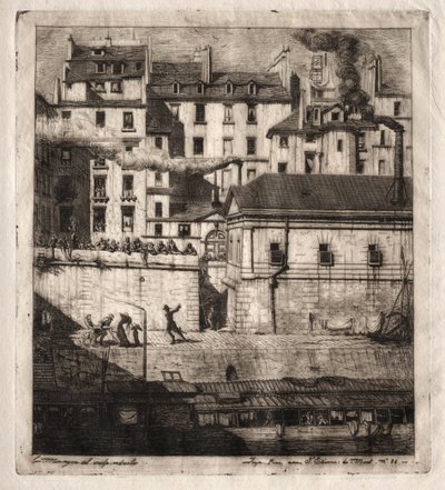 Etchings of Paris: The Mortuary by Charles Meryon