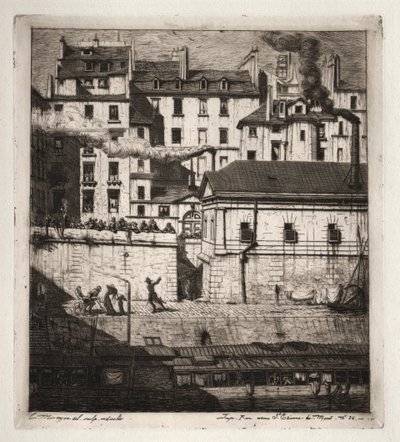 Etchings of Paris: The Mortuary, 1854 by Charles Meryon