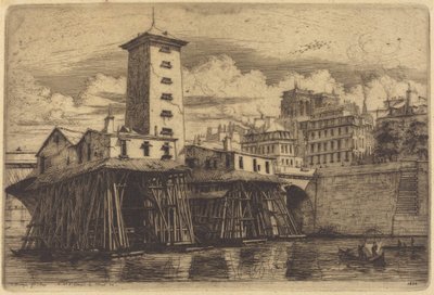 The Notre-Dame Pump, Paris by Charles Meryon