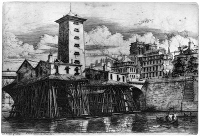La Pompe Notre-Dame by Charles Meryon