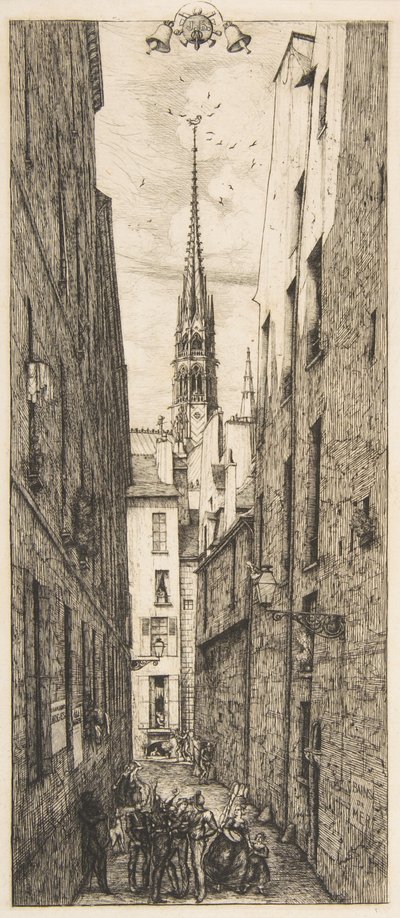 La Rue des Chantres, Paris by Charles Meryon