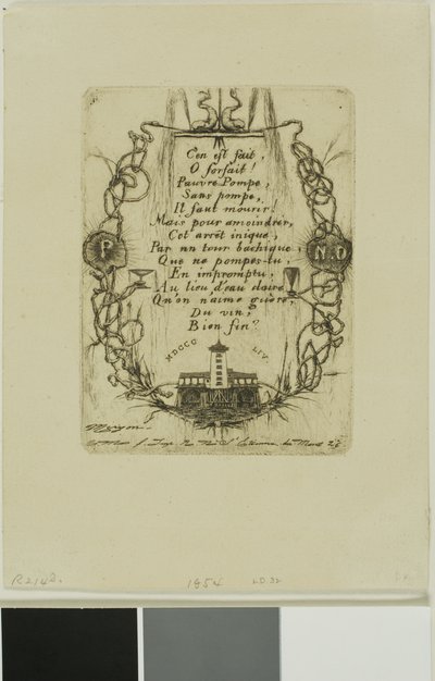 Pump Notre-Dame, Paris, small plate by Charles Meryon