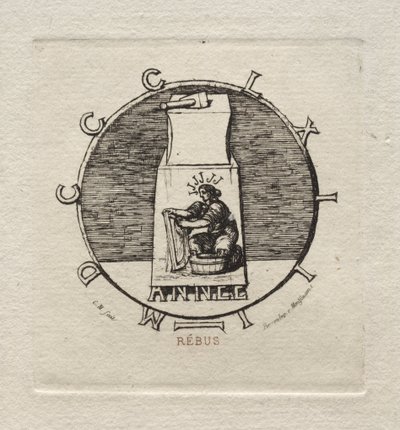 Rebus: "Here lies the ancient vendetta" by Charles Meryon