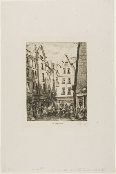 Rue Pirouette aux Halles, Paris by Charles Meryon