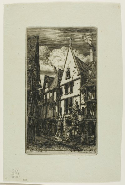 Rue des Toiles, Bourges by Charles Meryon