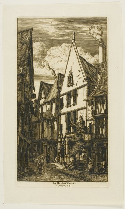 Rue des Toiles, Bourges by Charles Meryon