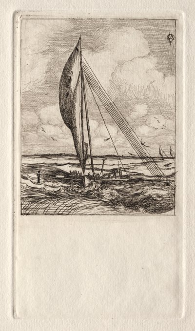 Swift Sailing Proa, Mulgrave Archipelago, Oceania by Charles Meryon