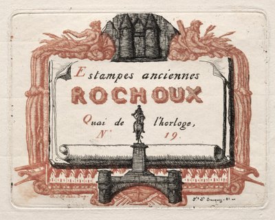 The Address Card of Rochoux, a Printseller by Charles Meryon