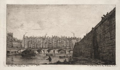 The Exchange Bridge, Paris, about 1784 by Charles Meryon