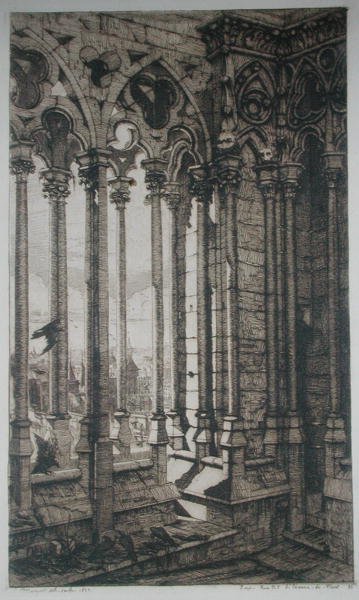 The Gallery of Notre-Dame, Paris by Charles Meryon