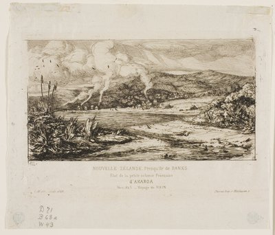 The Little French Colony at Akaroa, 1845 by Charles Meryon