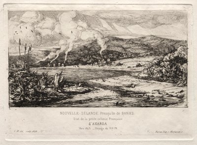 The Little French Colony at Akaroa, 1845 by Charles Meryon