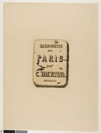 Title Page to Eaux-Fortes sur Paris by Charles Meryon