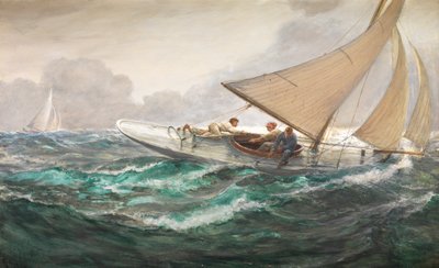 A Haul on the Mainsheet by Charles Napier Hemy