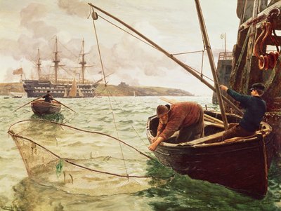 A Smelt Net by Charles Napier Hemy