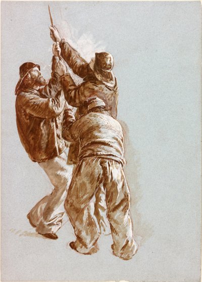 Fishermen Hauling a Rope by Charles Napier Hemy
