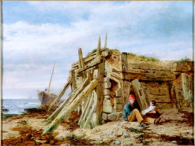 Under the Breakwater by Charles Napier Hemy