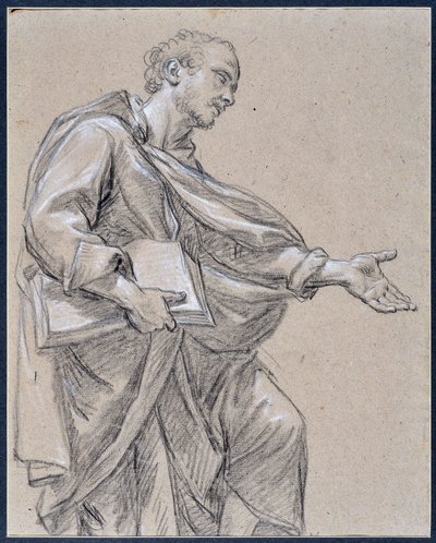 Draped Figure Holding a Book by Charles Parrocel