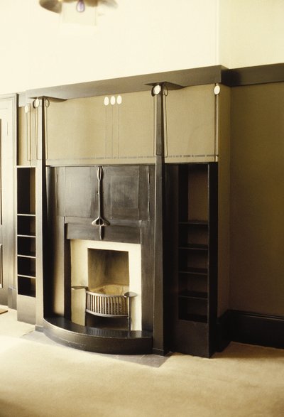 Black painted fireplace, c.1914-c.1928 by Charles Rennie Mackintosh