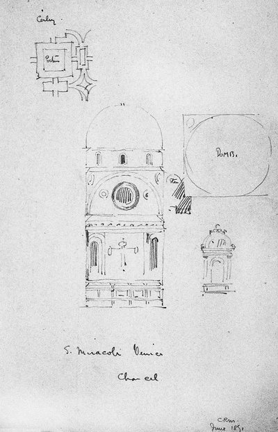 Chancel of S. Miracoli, Venice, 1891 by Charles Rennie Mackintosh