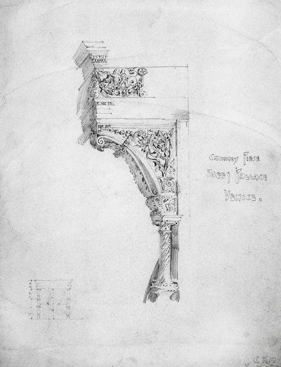 Chimney Piece, Doges Palace, Venice, 1891 by Charles Rennie Mackintosh