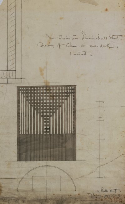 Design for a Barrel Chair by Charles Rennie Mackintosh