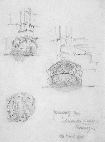 Fragments from Lincluden Abbey, Dumfries, 1892 by Charles Rennie Mackintosh
