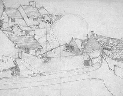 Sketch of English Village, c.1920 by Charles Rennie Mackintosh