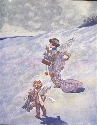 Christmas Angels with Toys by Charles Robinson