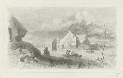 Flood in Lith (Flood Disaster 1855 series) by Charles Rochussen