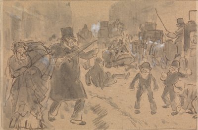 Street Scene by Charles Samuel Keene