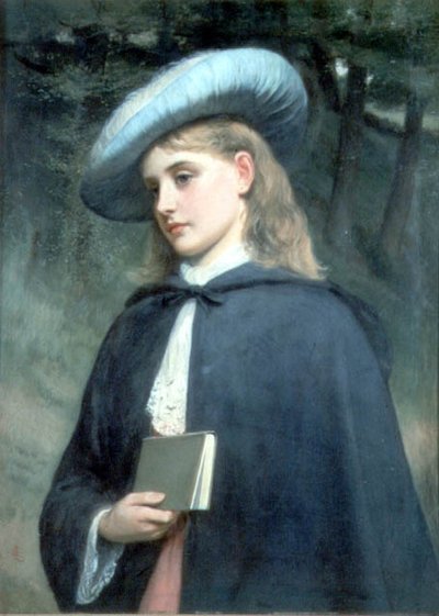 Girl Holding a Book by Charles Sillem Lidderdale