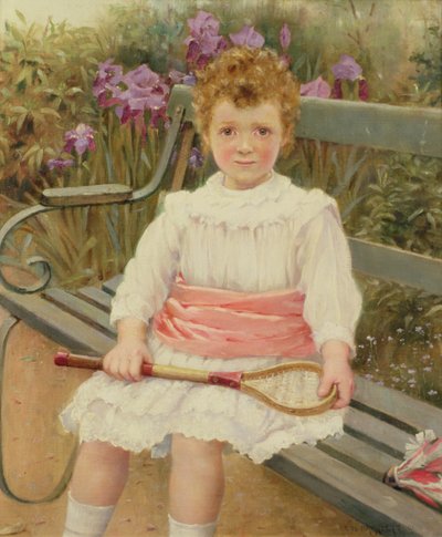 Girl with a Badminton Racket by Charles William Bartlett