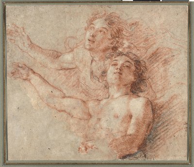 Two Angels in Flight by Charles de la Fosse